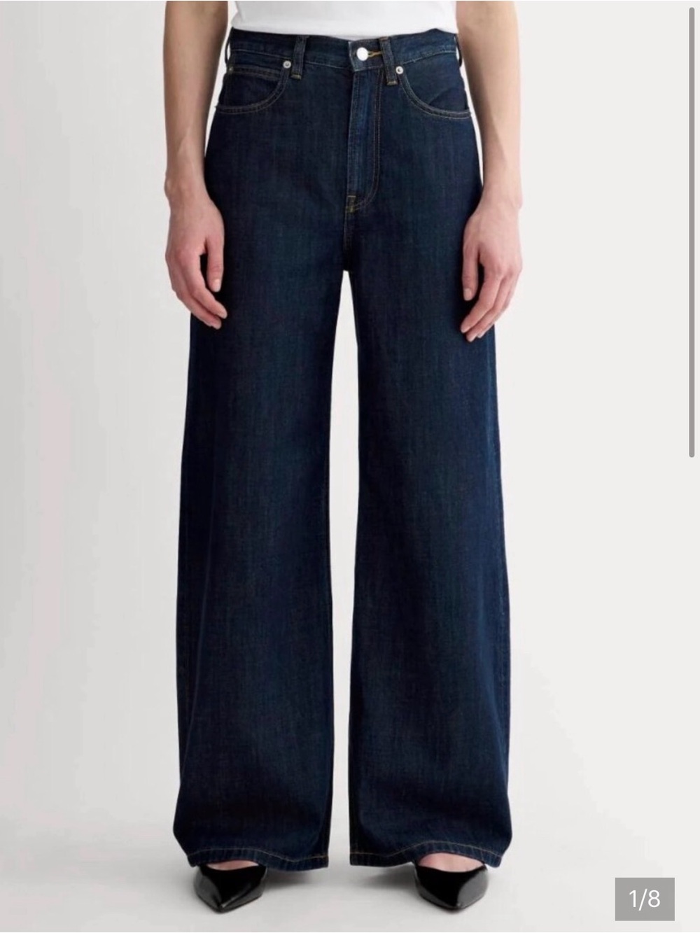 Everlane Dark Indigo Wide Leg Jeans